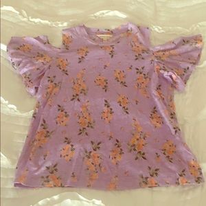 Rebecca Taylor floral cold shoulder top